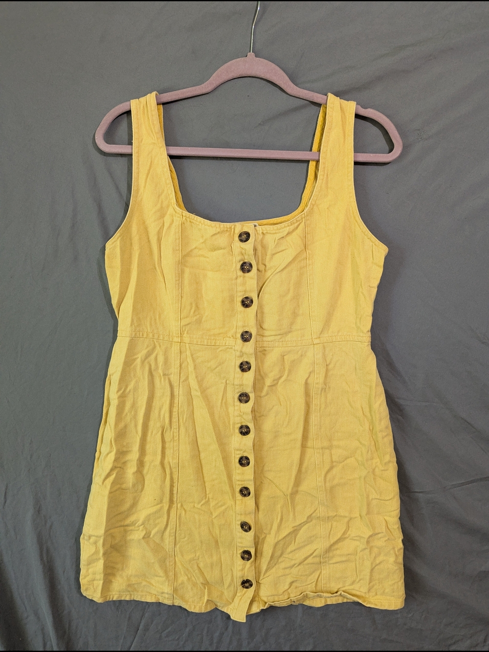 Yellow Button-Front Sundress